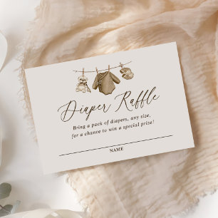Boho Boy Baby Clothes Diaper Raffle Ticket Enclosure Card