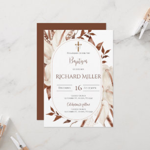 Boho Boy Baptême Invitation