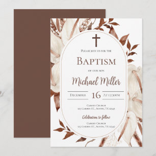 Boho Boy Baptême Invitation