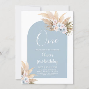 Boho Boy Première fête d'anniversaire Invitation