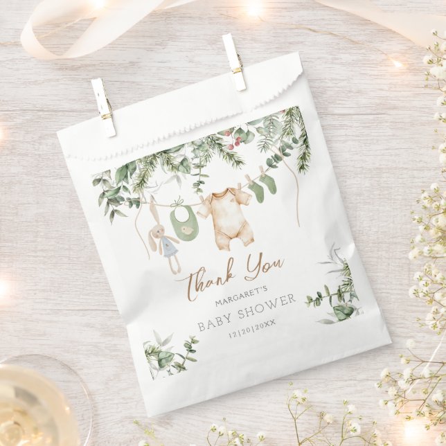 Boho Boy Winter Baby Shower Thank You  Favour Bag (Clipped)