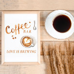 Boho Bridal Brunch - Coffee Bar Sign Poster<br><div class="desc">Elegant and minimalist boho bridal invitation with coffee colour tones. 
Easy Customizable.</div>