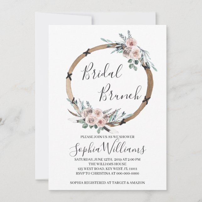 Boho Bridal Brunch Invitation (Front)