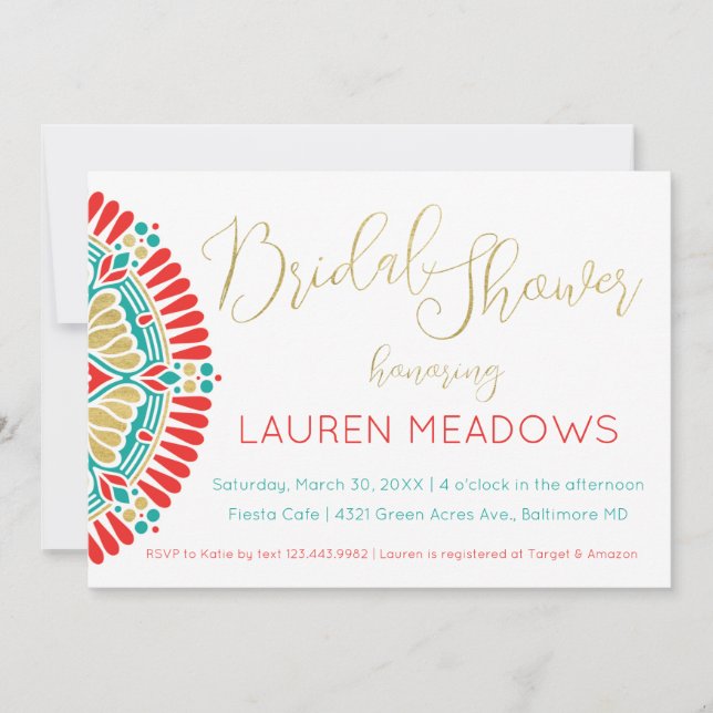 Boho Bridal Fiesta Wedding Shower Invitation (Front)