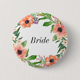 Boho Bridal Party Wedding 2 Inch Round Button