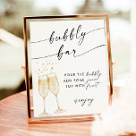 Boho Bridal Shower Bubbly Bar Sign | Mimosa Bar<br><div class="desc">This Bubbly Mimosa Bar Sign features hand-painted watercolor champagne flutes and is perfect to display at your shower or event's bubbly station! Text and background colours are fully editable —> click the "Customize Further" button to edit!</div>