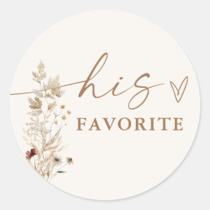 Boho Bridal Shower Favour Sticker   Modern Floral