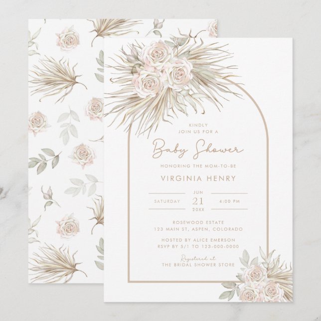 Boho Bridal Shower Invitation (Front/Back)