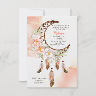Boho Bridal Shower Invite featuring dream catcher