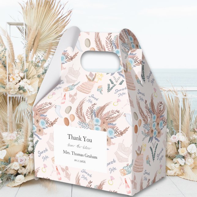 Boho Bridal Shower Pattern Bridal Shower Favor Box (Creator Uploaded)