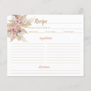 Boho Bridal Shower Recipe Card