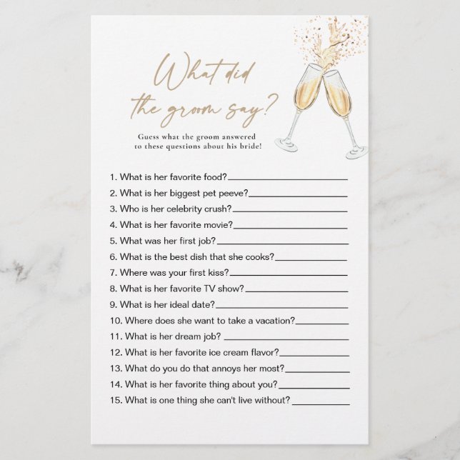 Boho Bridal Shower Shoe Game Card (Front)