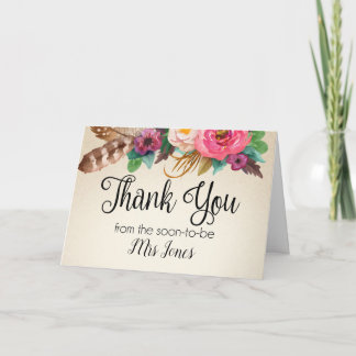 Boho Bridal Shower Thank You Card