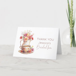 Boho Bridal Tea Floral Vintage Bridal Shower Thank You Card