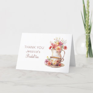 Boho Bridal Tea Floral Vintage Bridal Shower Thank You Card