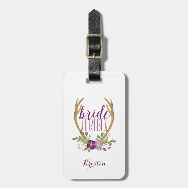 Boho Bride Tribe Luggage Tag (Front Vertical)