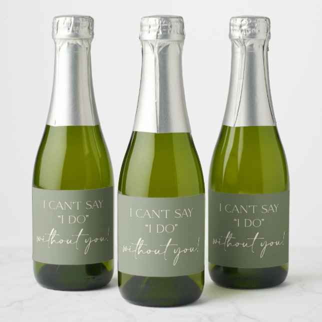 Boho Bridesmaid Proposition Mini Étiquette Champag (Bouteilles)
