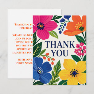 Boho Bright Botanicial Thank You Card