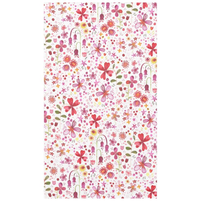 Boho Bright Floral Watercolor Tablecloth (Front)