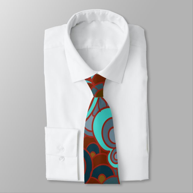 Boho, Brown and Turquoise Tie (Tied)