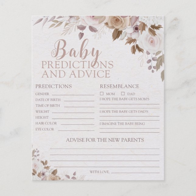 Boho Brown Beige Baby Prédictions et cartes de con (Devant)