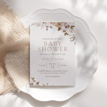 Boho Brown Floral Baby Shower