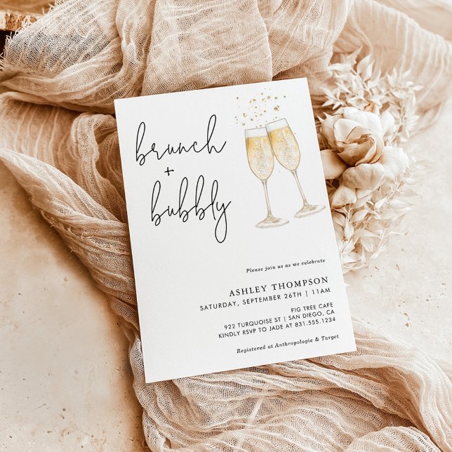 Boho Brunch & Bubbly Invitation de douche nuptiale (Créateur téléchargé)