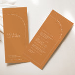 Boho Brunt Orange Arch Minimalist Wedding Program<br><div class="desc">Designed to coordinate with for the «Arches Minimalist» Wedding Invitation Collection. To change details,  click «Details». To move the text or change the size,  font,  or colour,  click «Edit using Design Tool». View the collection link on this page to see all of the matching items in this beautiful design.</div>