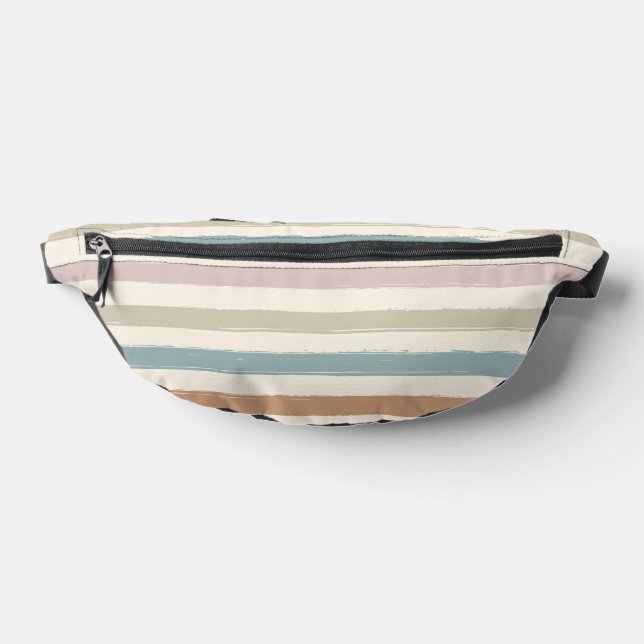 Boho Brush Stripes Seamless Earth Tone Fanny Pack (Lay Down)