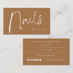 Boho Brushed Nails Business Card Nail Artist