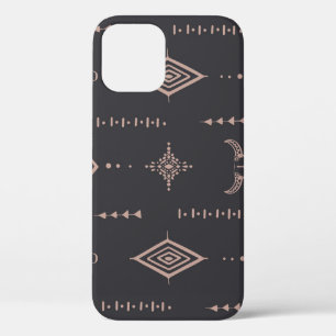 Boho bull skull, ethnic seamless. iPhone 12 case