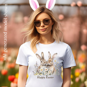 Boho Bunny and a custom Message woman's T-Shirt