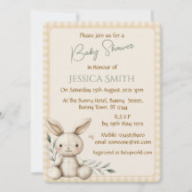 Boho Bunny Baby shower neutre Invitation