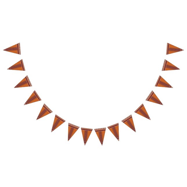 Boho Bunting Banner Orange Flags Party Decor (All)