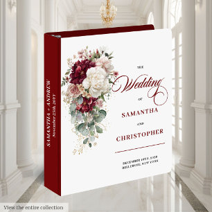 Boho Burgundy Blanc Rustique Mariage Classeur de m