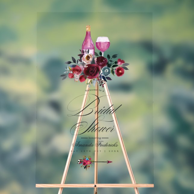 Boho Burgundy et Navy Wine Tasting Brive Bienvenue (Neutre)