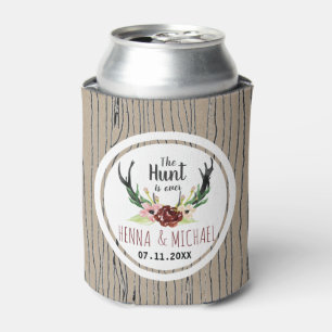 Boho Burgundy Floral Hunt is Over Wedding © Can Cooler