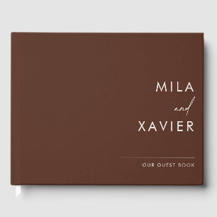 Boho Burgundy   Modern Minimal Wedding Guestbook