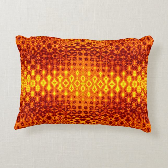Boho burnt orange accent pillow. pillow (Back)