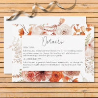 Boho Burnt Orange Fall Floral White Details