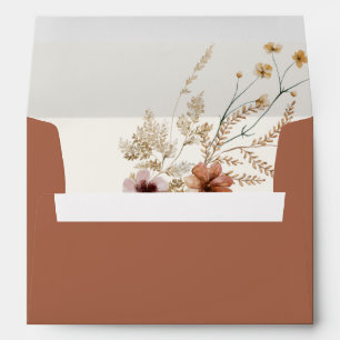 Boho Burnt Orange Fall Wildflower Baby Shower Envelope