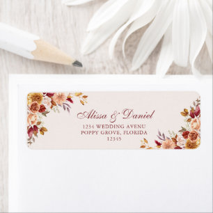 Boho Burnt Orange Terracotta Floral Adresse