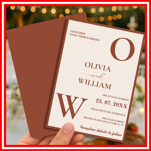 Boho Burnt Orange Terracotta Rustic Wedding  Invitation (Creator Uploaded)