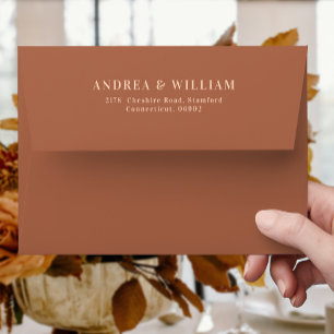 Boho Burnt Orange Terracotta Wedding  Envelope
