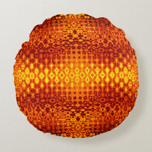 Boho burnt orange throw round pillows. pillow