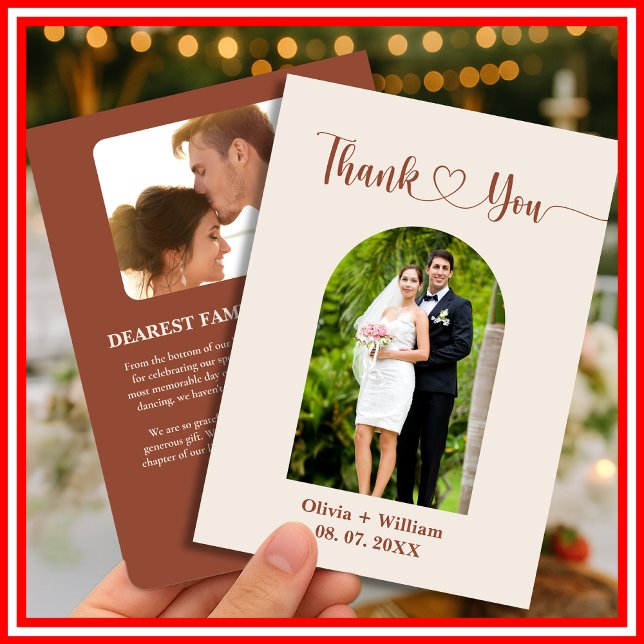 Boho Burnt Orange | Wedding Thank You Card (Creator Uploaded)