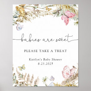 Boho Butterflies Babies are Sweet Take a Treat Poster