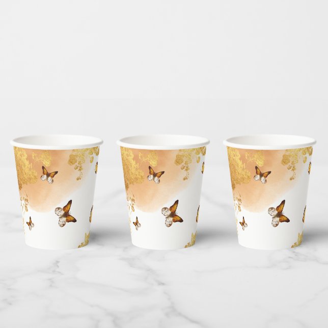 Boho Butterflies Baby Shower Paper Cups (Multi)