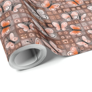 Boho Butterflies Boho Style Pattern Wrapping Paper