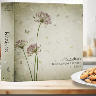 Boho Butterflies & Flowers Bridal Shower Recipe  Binder